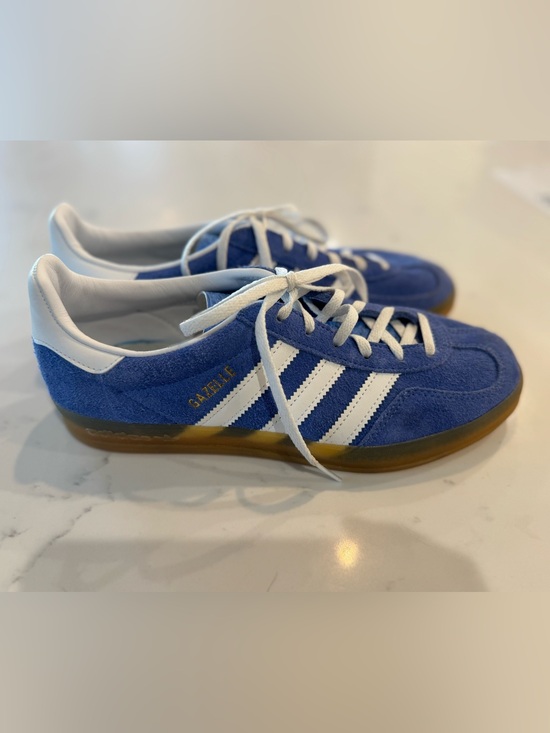 adidas Shoes - Adidas Gazelle Suede Sneakers in Blue & White with Gum Sole